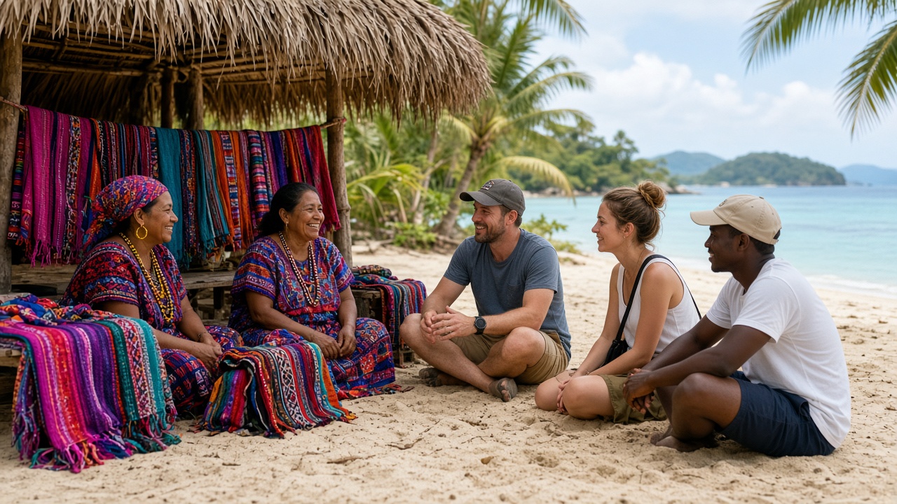 Convivencia con la comunidad en una isla de Guna Yala